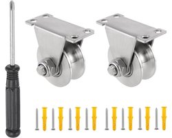 2 stuks pulleys met 2 kogellagers, 304 roestvrijstalen fitness accessoires, 32mm pulleys voor 10mm staal kabel, laadcapaciteit 250kg, ideaal voor krachttraining en gymgebruik