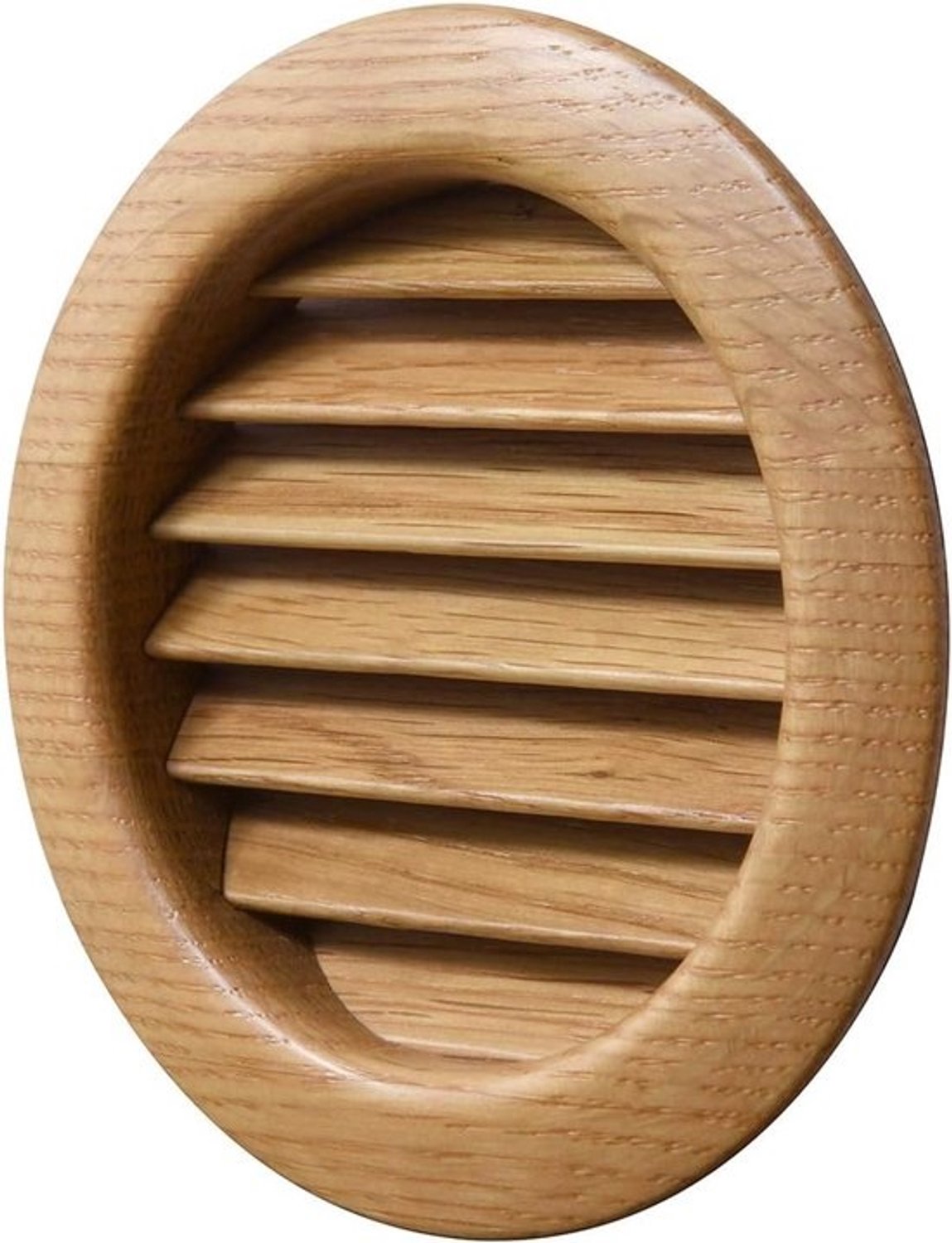 Rond ventilatierooster eiken hout gelakt afvoer Ø 110 mm inbouw