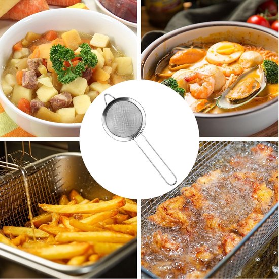 1 Pack Small Stainless Steel Strainer, Fine Mesh Strainer, with Kitchen Hook, 8 cm Diameter, Tea Strainer, Kitchen Strainer with Handle, Ideal for Jui — cadeau in Cadeau-ideeën - foto 3