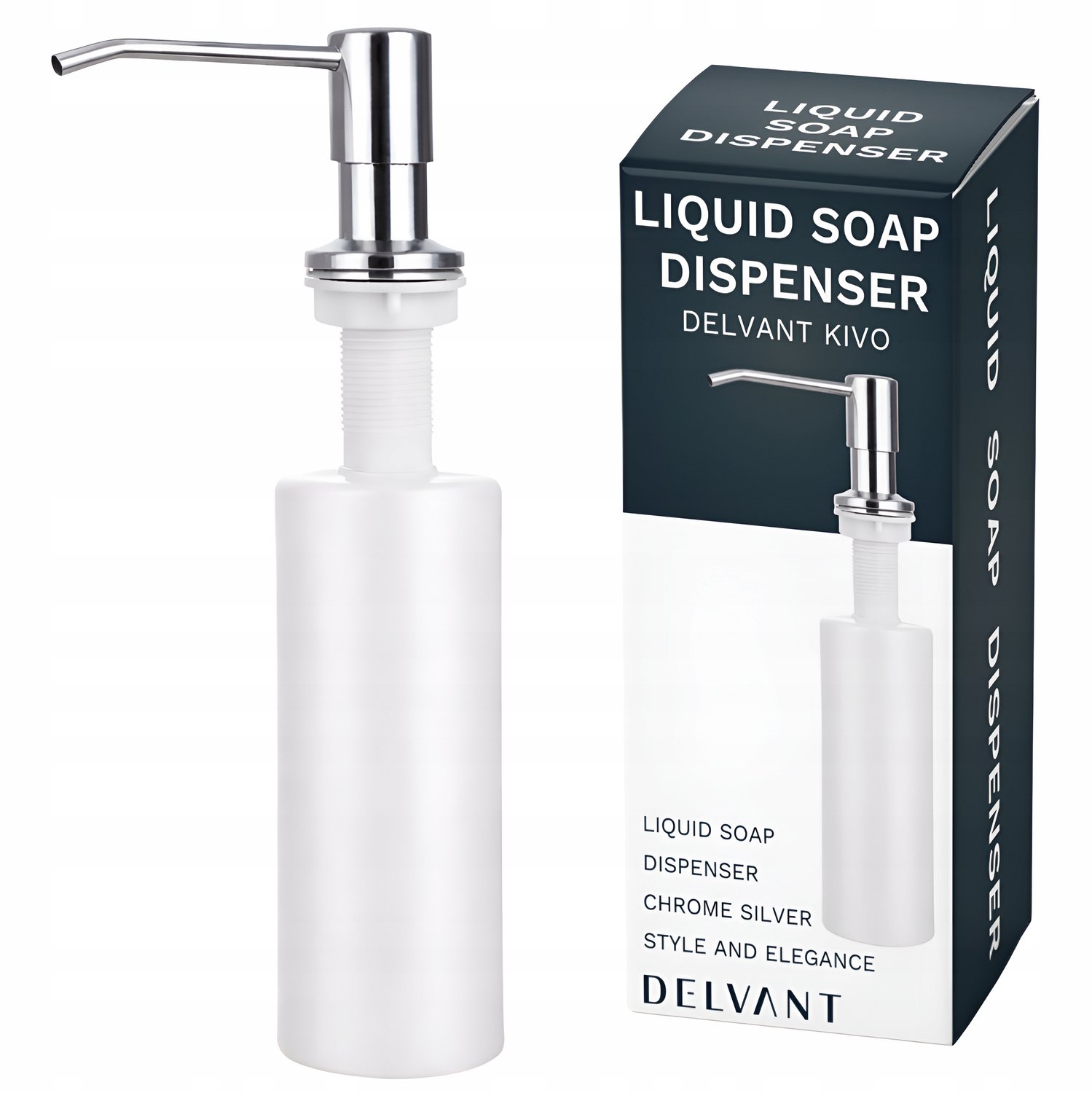 Delvant Kivo Chrom Dozownik Płynu/Mydła Nablatowy 350ml