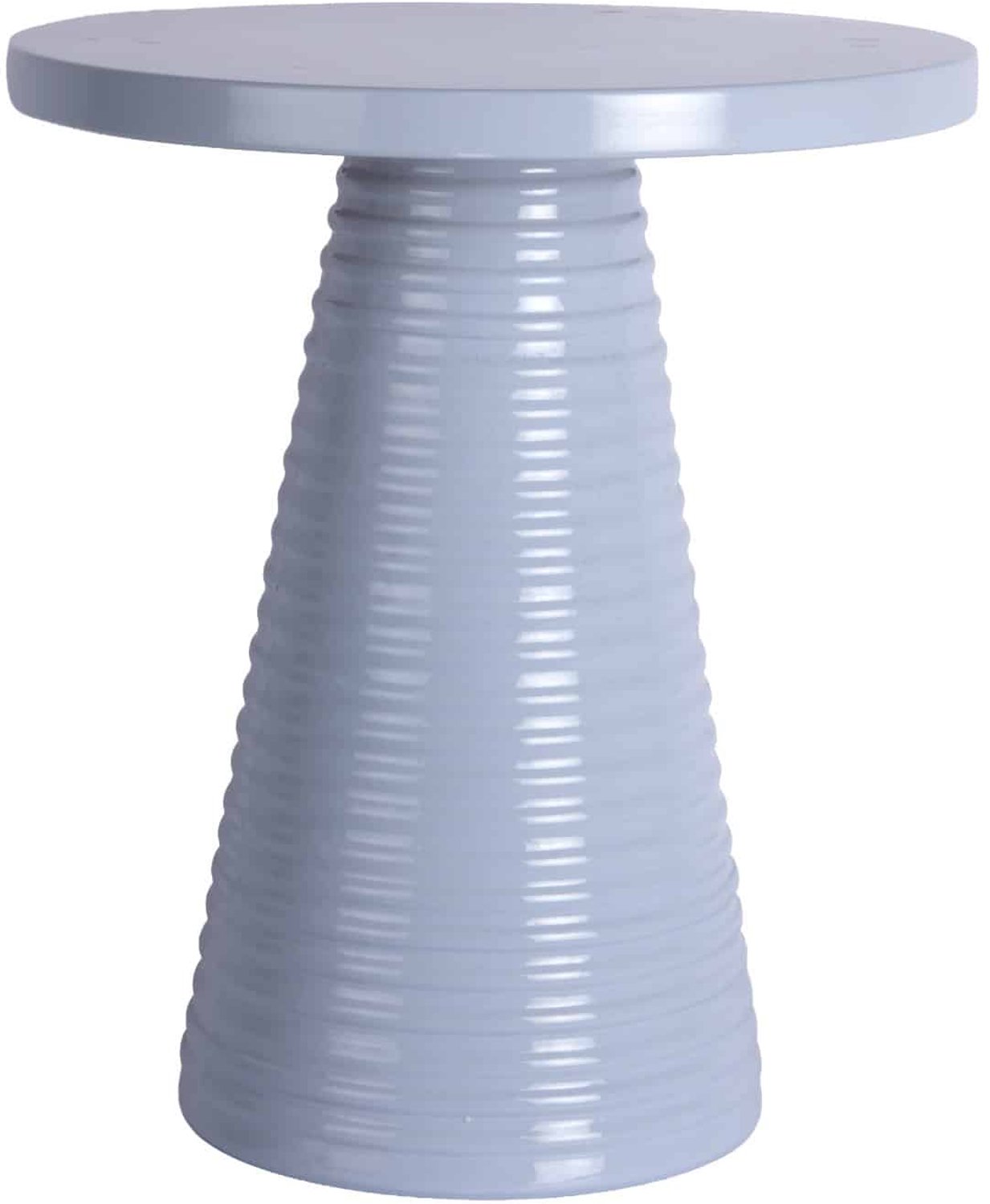 Leitmotiv Bijzettafel Catania Ribbed - Zachtblauw - 40x40x46cm - Scandinavisch