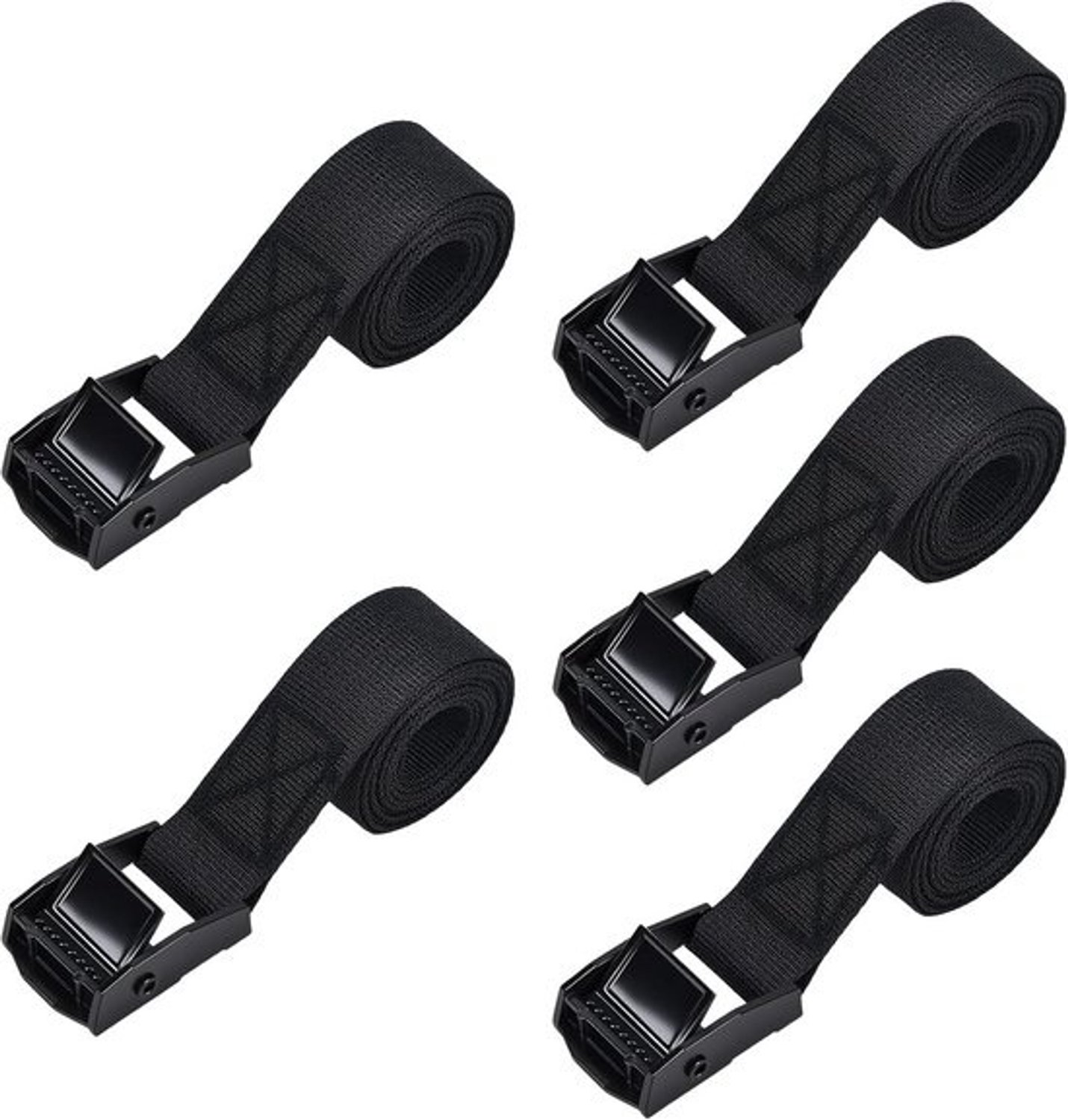 5 korte spanbanden - 50 cm - Met RVS-gesp - Verstelbare sjorriemen - 250 kg