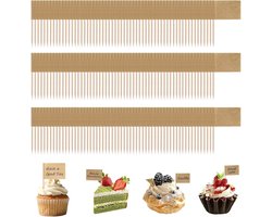 200 Pcs Empty Toothpick Flags, Kraft Paper Food Labels (3.5x1 cm), Cheese Board and Cupcake Topper for Party - ShopVlot