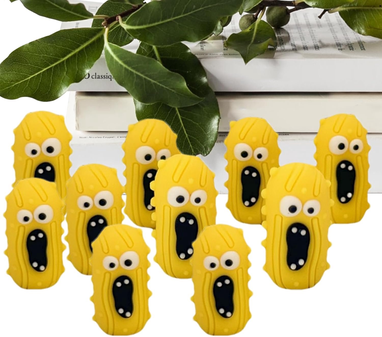 Grappige Komkommer Model Set: 10 Kleine schreeuwende Komkommerstandbeelden