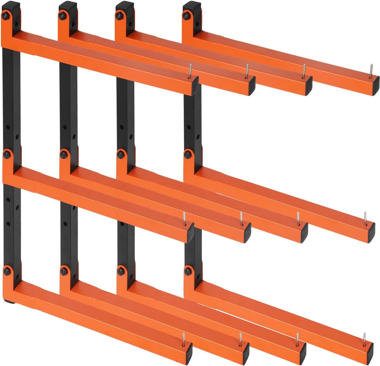 Kragenarm rek wandmontage met 3 etages, houten opbergrek, set van 4