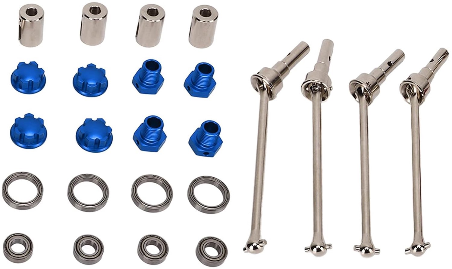 Staal Verlengde Aandrijfas CVD met Splined Wheel Hex voor Traxxas Maxx 1/10 Afstandsbediening Auto Upgade Deel (Blue)