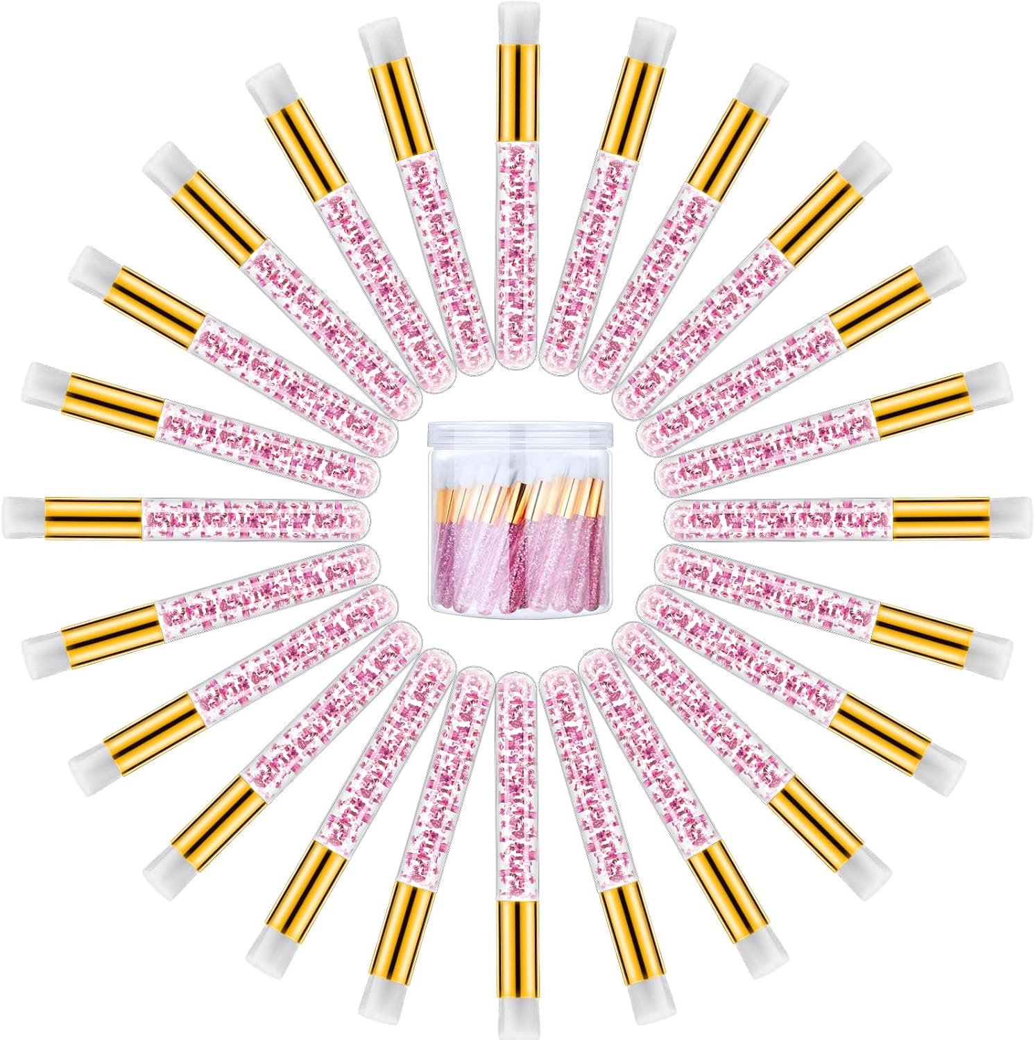 80 wimpershampooborstels met houder, reinigingsborstel voor wimperverlengingen, glas, voor het verwijderen van zwarte stippen, dieptereiniging, poriënborstel