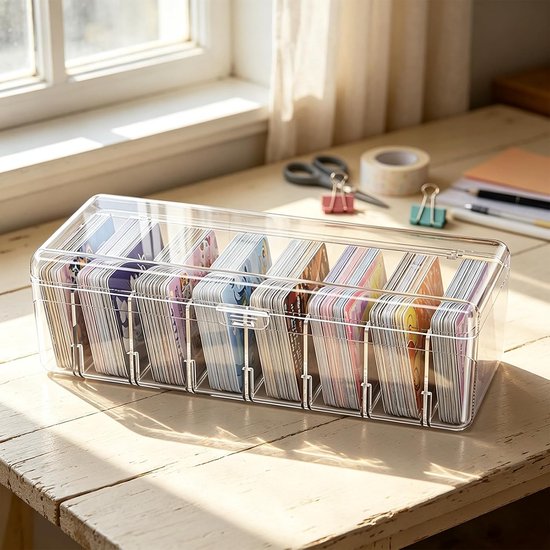 2 stuks indexkaartenbox, A8 met stickers, 24,8 x 10 x 7,5 cm — afbeelding 3