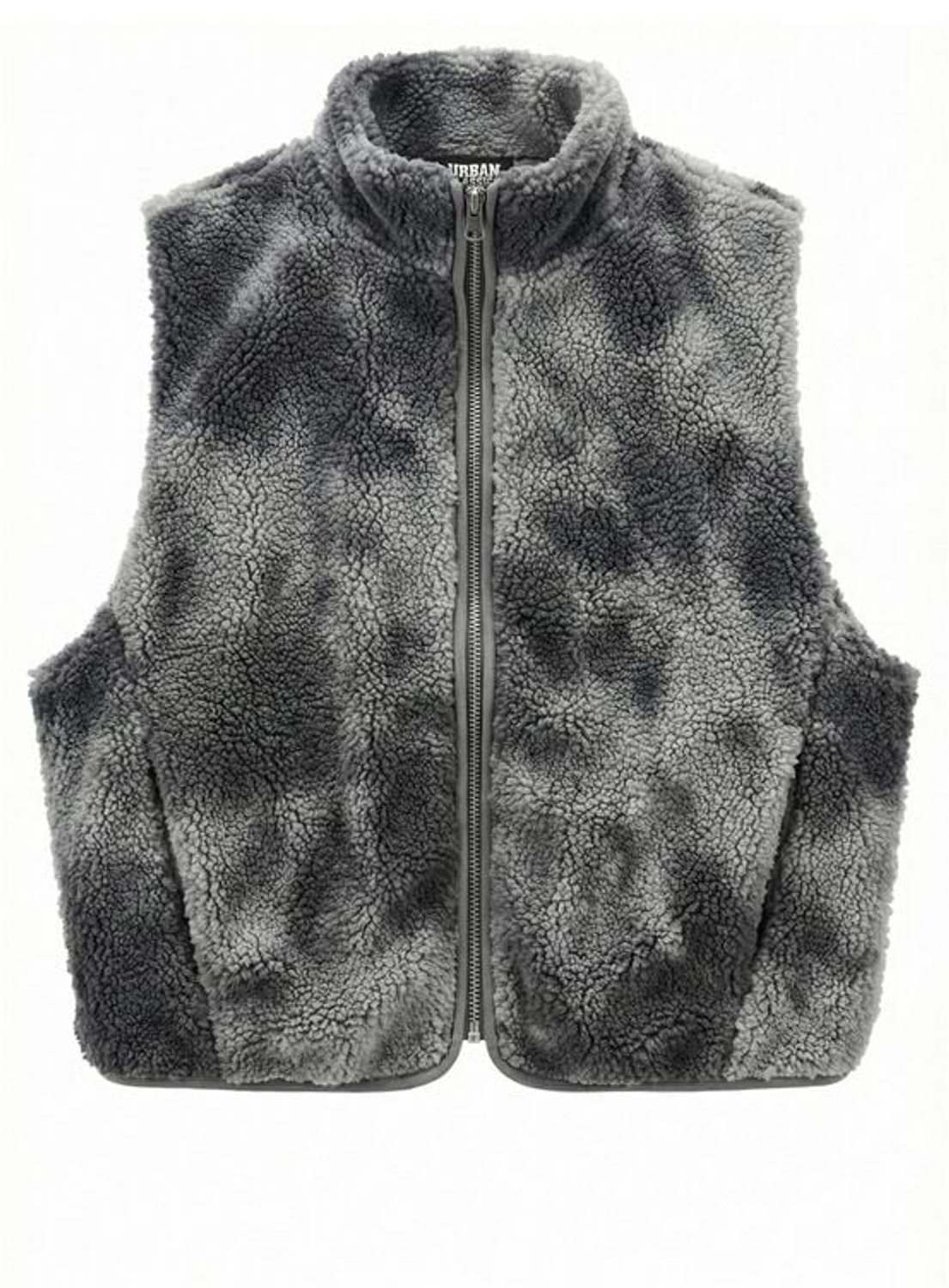 Urban Classics Ladies Printed Sherpa Vest Dames Bodywarmer – XL Grijs