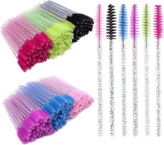 100 stuks wimperapplicatorborstel, wegwerpbare wimpermascarabestellen, toverstokjes, applicator, wenkbrauwborstel, benodigdheden voor wimperverlenging (Coloful) — afbeelding 4