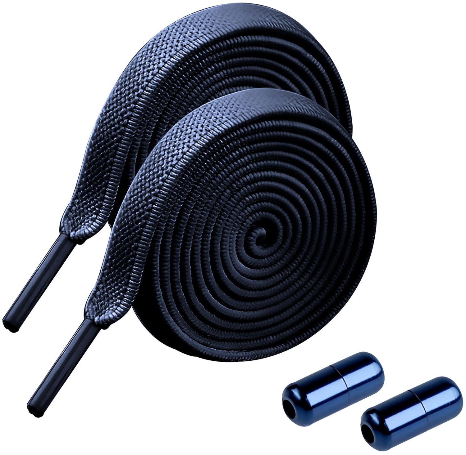 2 paar blauwe schoenveters, elastische veters zonder strik voor volwassenen, voor sneakers, kinderen, vervanging voor - ShopVlot