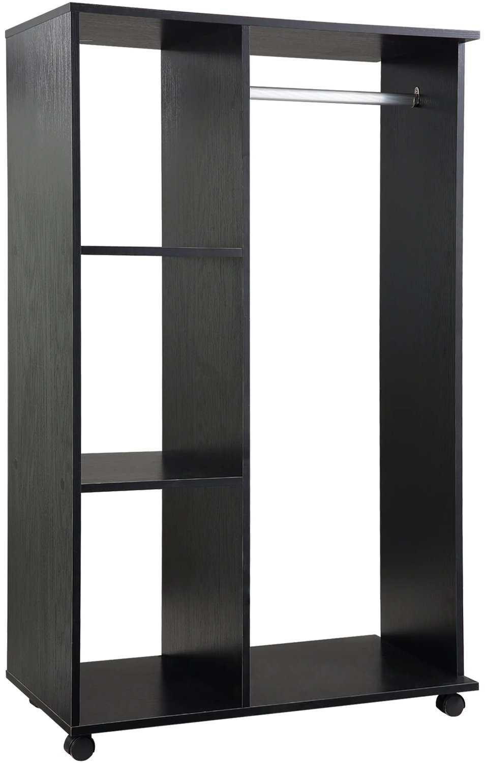 Atlasyx kledingrek - Kledingkast - Opbergkast - Opbergrek - Garderobekast - Kledingrek zwart - 3 Planken - 80 x 40 x 128 cm