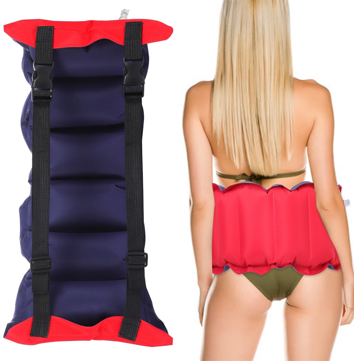 BESPORTBLE Inflatable Swim Belt with Adjustable Buckle, Canvas PVC Floating Waist Belt for Adults and Kids, Portable - ShopVlot