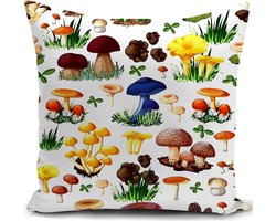 HUASHUZI Kussenhoes Paddenstoel Cadeaus Decoraties Sierkussen Hoes Decoratie Thuis voor Woonkamer Bank Sofa 45x45cm - ShopVlot