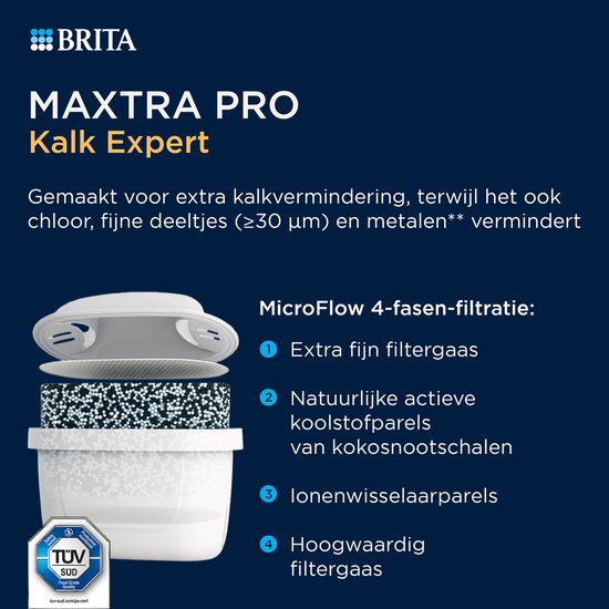 BRITA MAXTRA PRO Kalk Expert Filterpatronen - 4 Stuks - Vermindert kalk, chloor, lood van BRITA — afbeelding 2