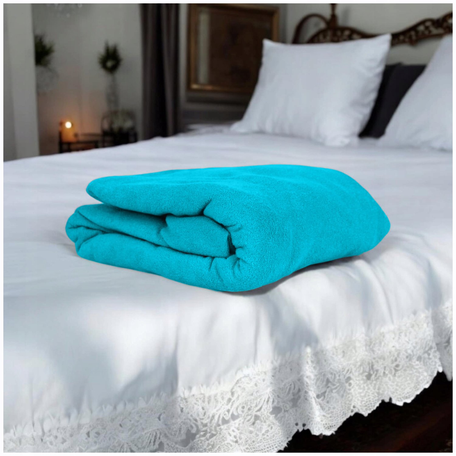 Kam-Pol Jersey Hoeslaken met Elastiek 70x120 Turkse Blauw Turks Blauw