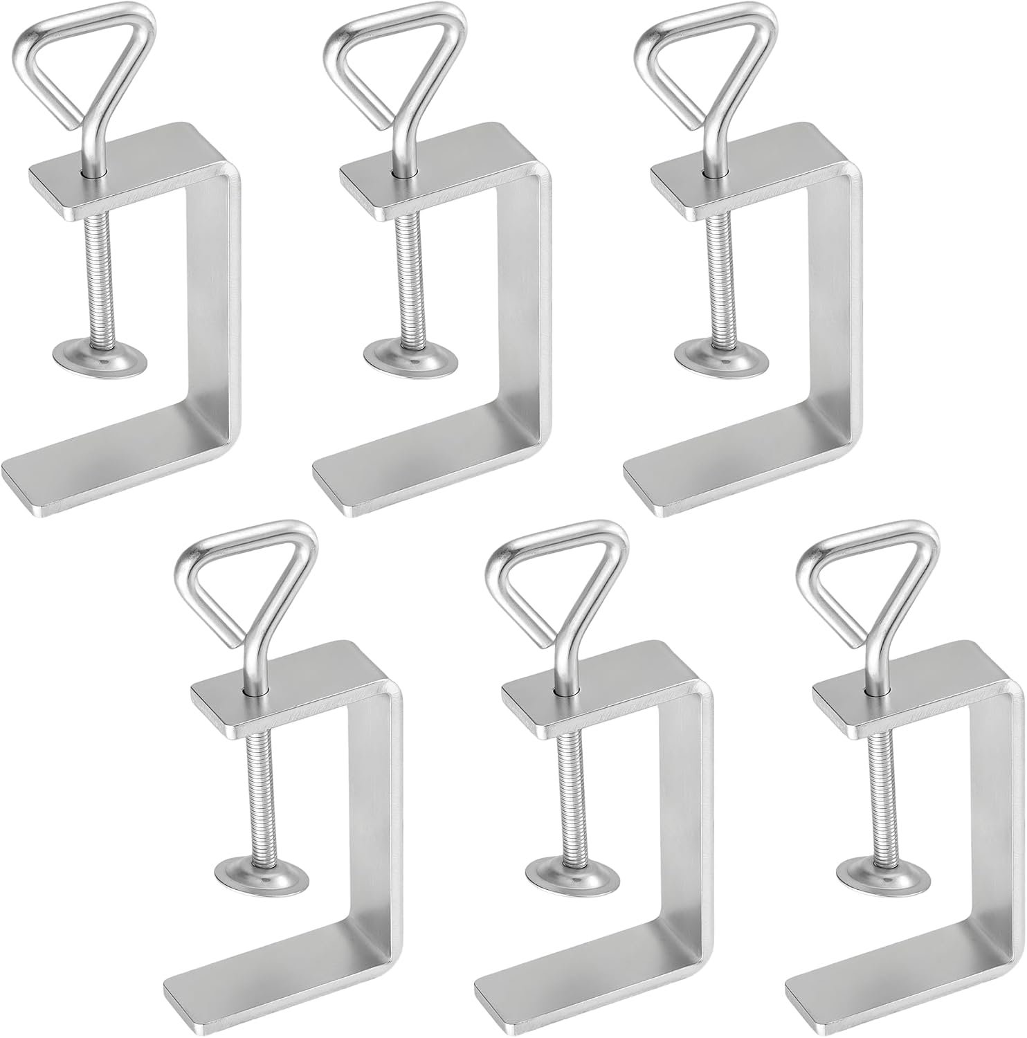 6 stuks C-klemmen, schroefklemmen, verstelbare tafelklem, schroefklem, metaal, met klembereik 25-69 mm, kleine - ShopVlot