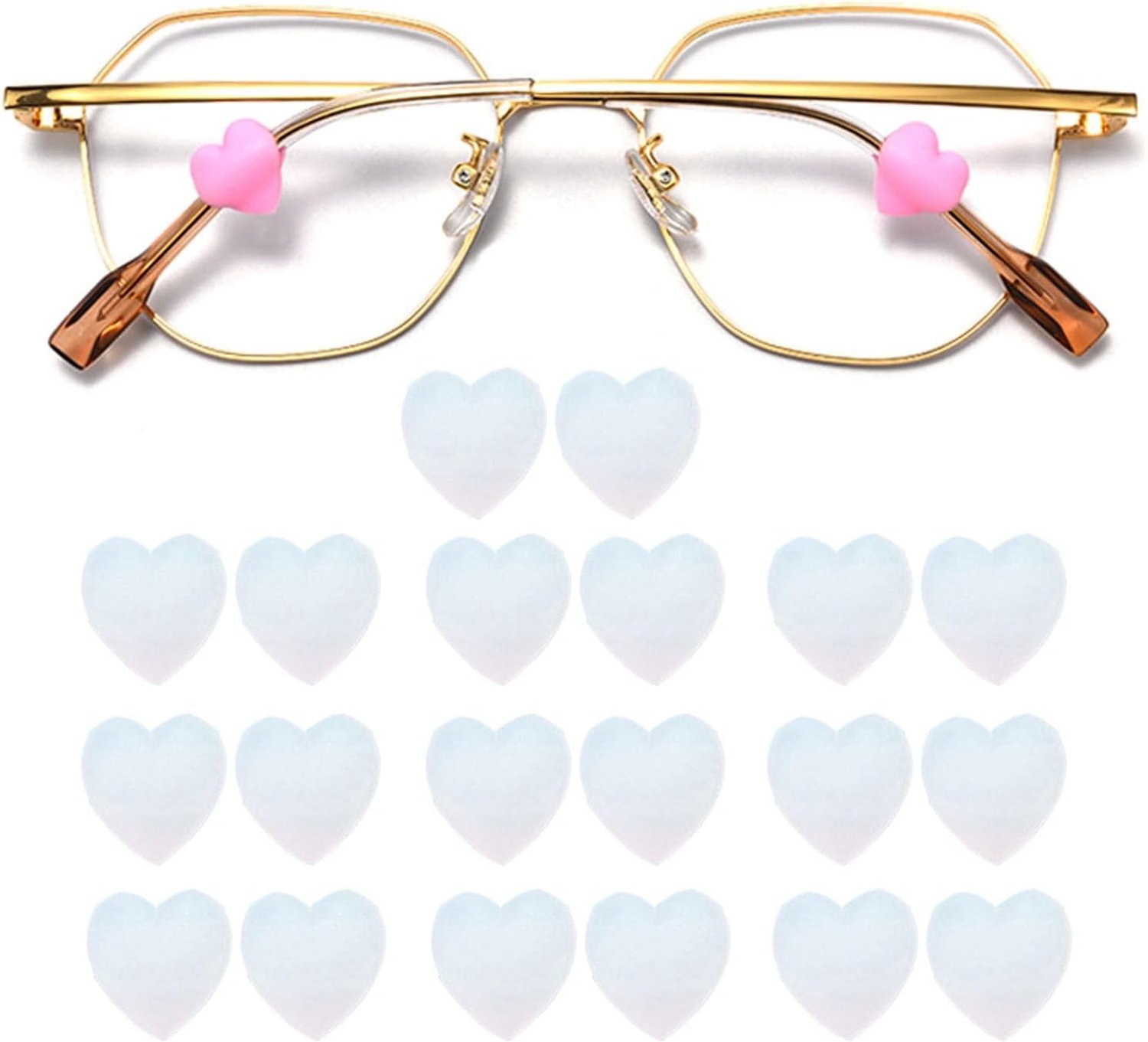Non-slip Eyeglasses Ear Hooks, 10 Pairs Silicone Eyeglasses Ear Pads, Comfortable Silicone Non-Slip Holder for - ShopVlot