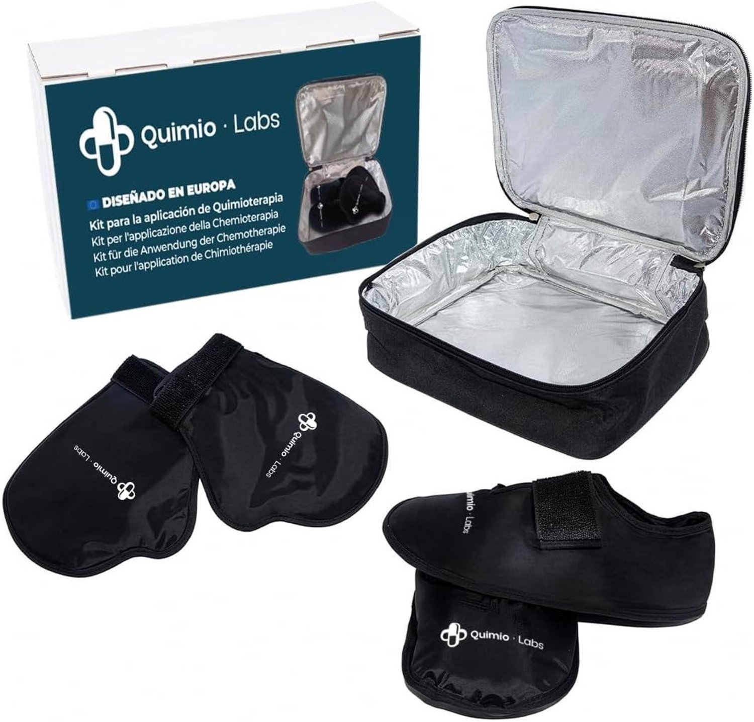 Koude Gel Chemotherapieset - Zwart - Herbruikbare Handschoenen en Sokken met Koeltas - Voor Comfort tijdens Behandelingen
