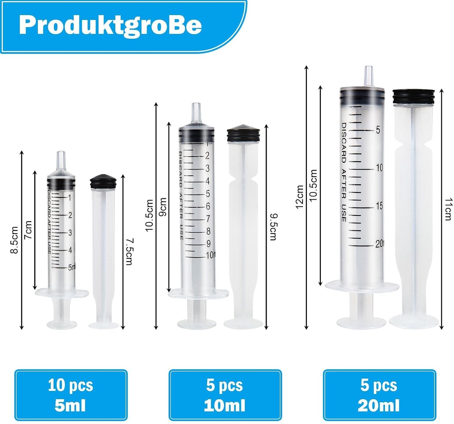 Spuitset - Transparant - 20 Stuks - Kunststof Spuiten zonder Naald - Voor Veehouderij en Cosmetica