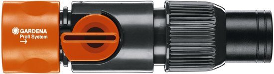 Gardena Profi System koppelstuk met oranje hendel en zwarte details.