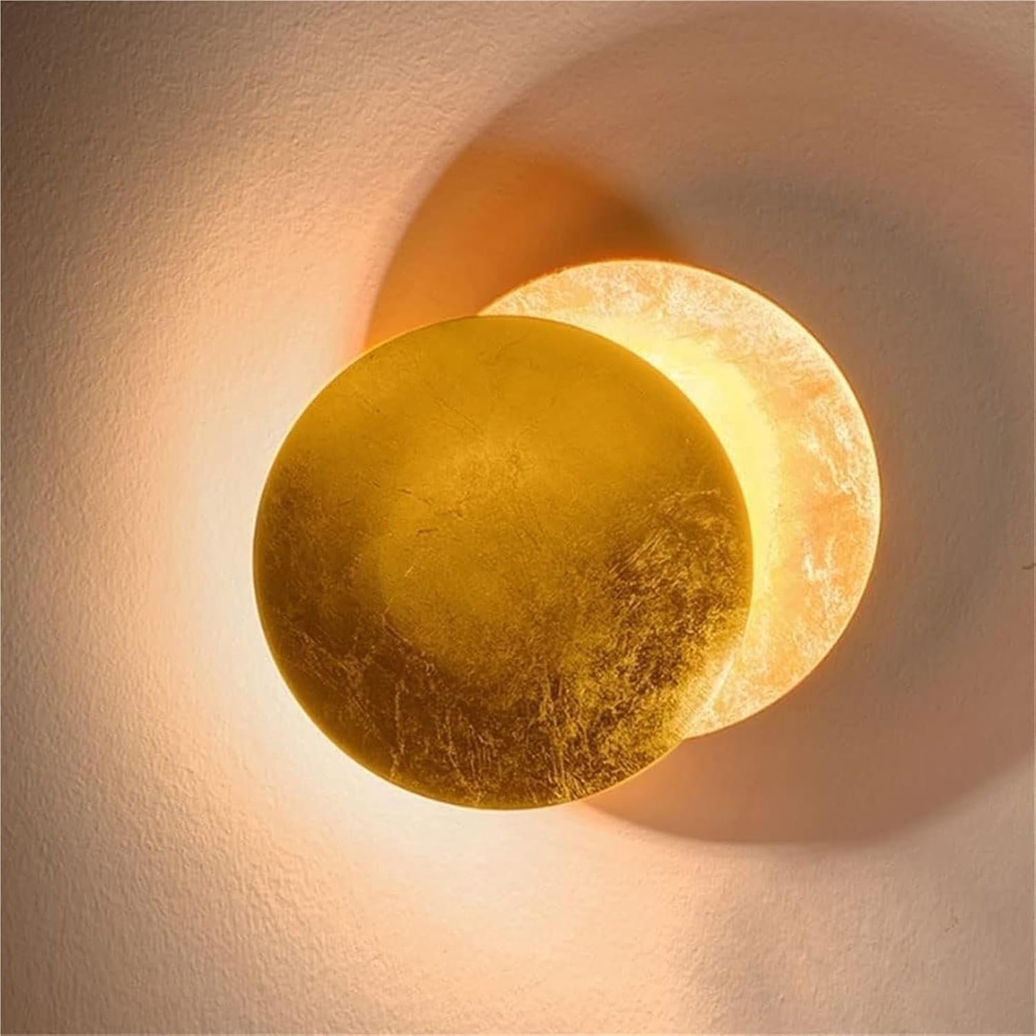 LED wandlamp, zuinig energiegebruik, rond armatuur in bronsgoud, 110‑240V, verticaal en horizontaal monteerbaar, binnenverlichting voor slaapkamer, woonkamer, gang, kinderkamer en keuken