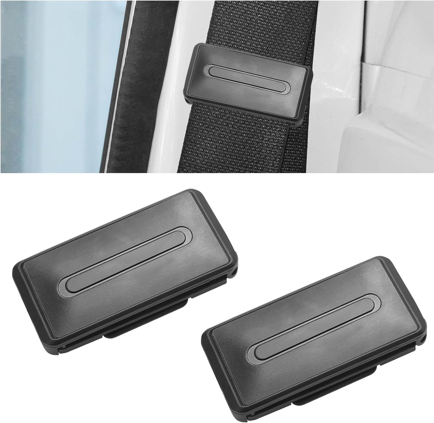 Autogordel clips - verstelbare gordelversteller - zwart - optimale schouderbescherming - ShopVlot