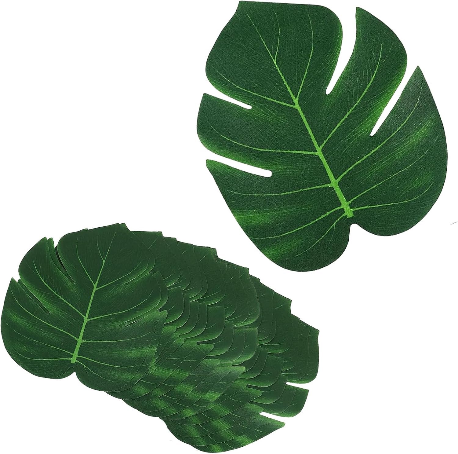 Decoratieve Palmbladeren Set van 12 - Kunststof Monstera Bladeren - Tropische Sfeer voor Feest - ShopVlot