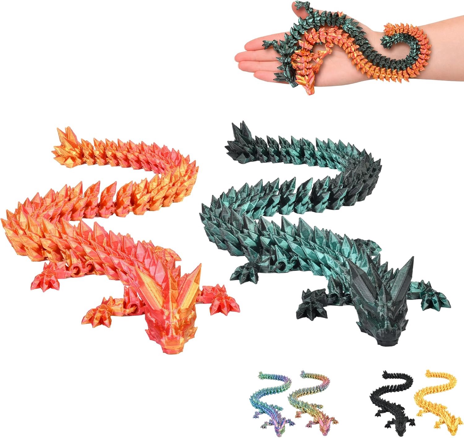 3D decoratieve drakenfigurenset - 2 verzamelfiguren elk 30 cm - ShopVlot