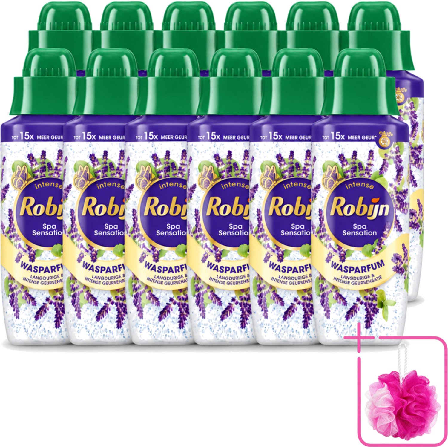 12 x Robijn – Wasparfum – Intense Spa Sensation – 342 ml - Bulkverpakking - Wasparfum - Douchemop - Geur