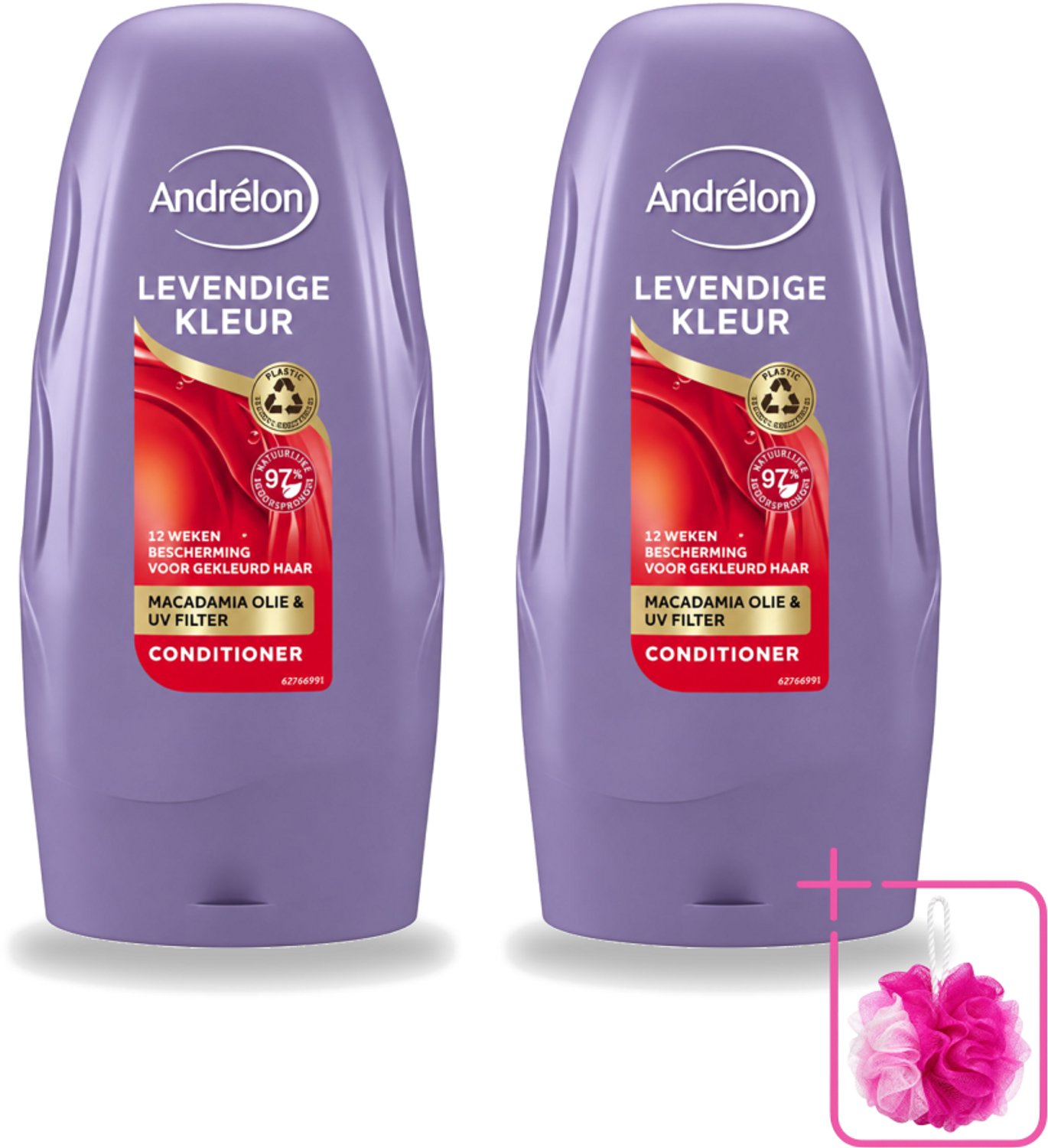 2 x Andrélon - Levendige Kleur - Conditioner - Kleurbehoud - 250 ml - Bulkverpakking - Gekleurd haar - Douchemop - Kleurbehoud
