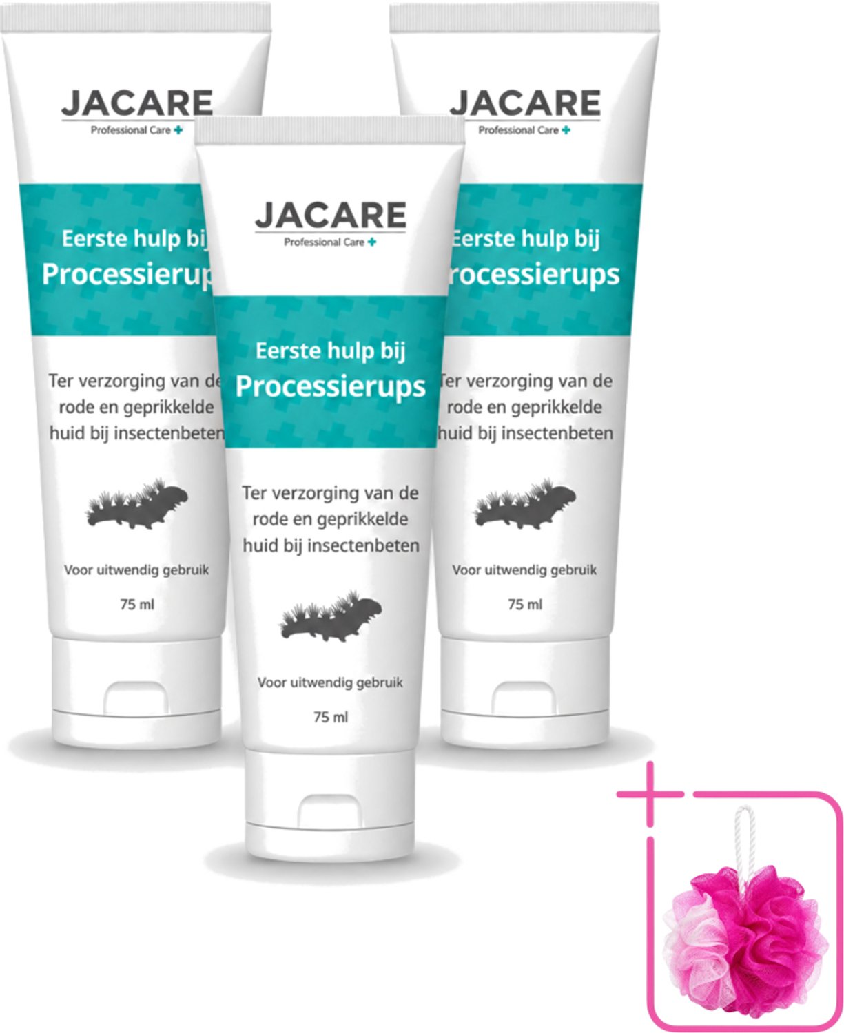 3 x Jacare – Gel – Processierups – 75 ml - Bulkverpakking - Processierups gel - Douchemop - Jeuk verlichting