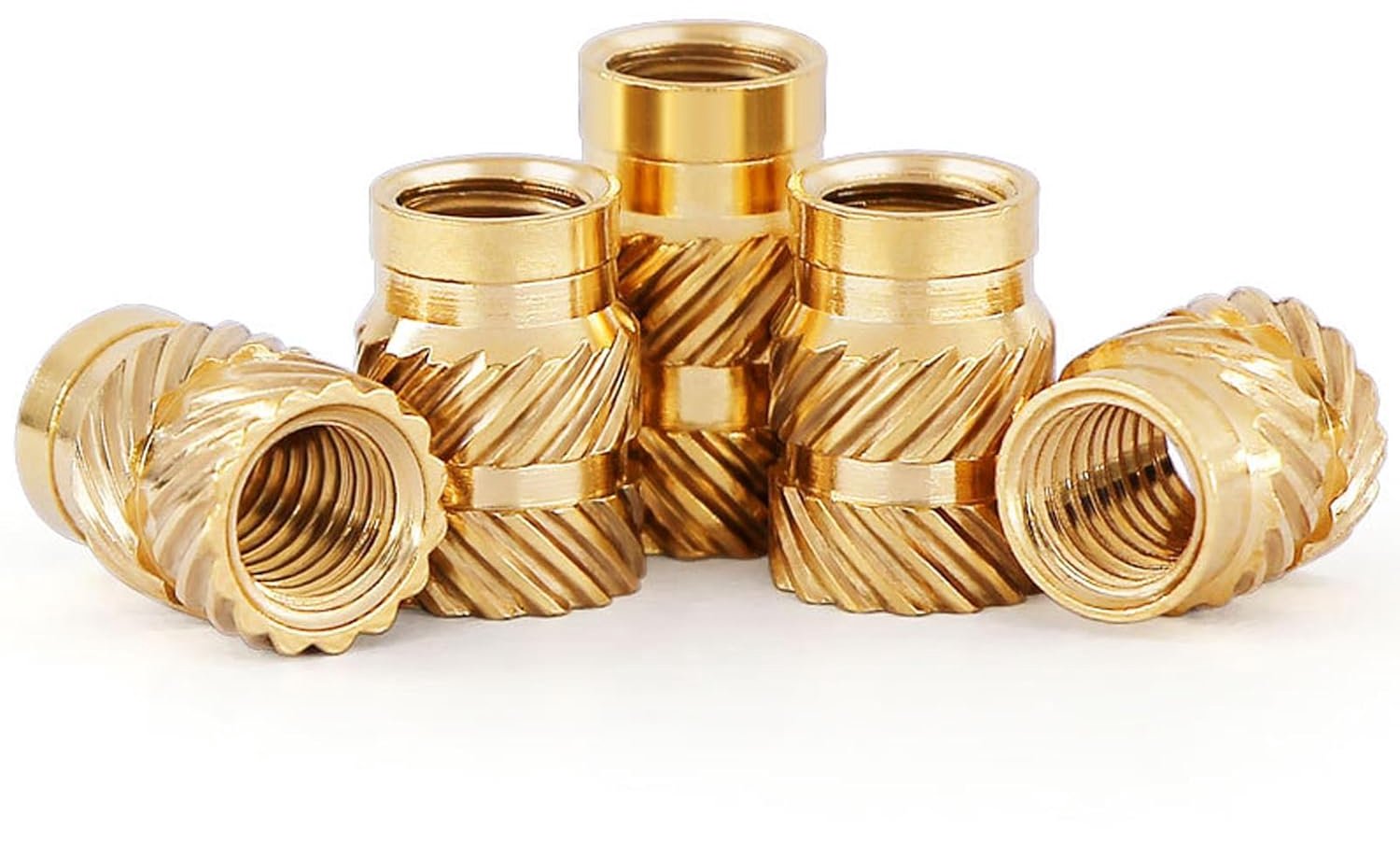 M1.6 Thread Inserts, Pack of 100 M1.6 x 3 x 2.5 Heat Insert C3640 Brass, Metric Knurled Nuts, Hardware Nuts with - ShopVlot