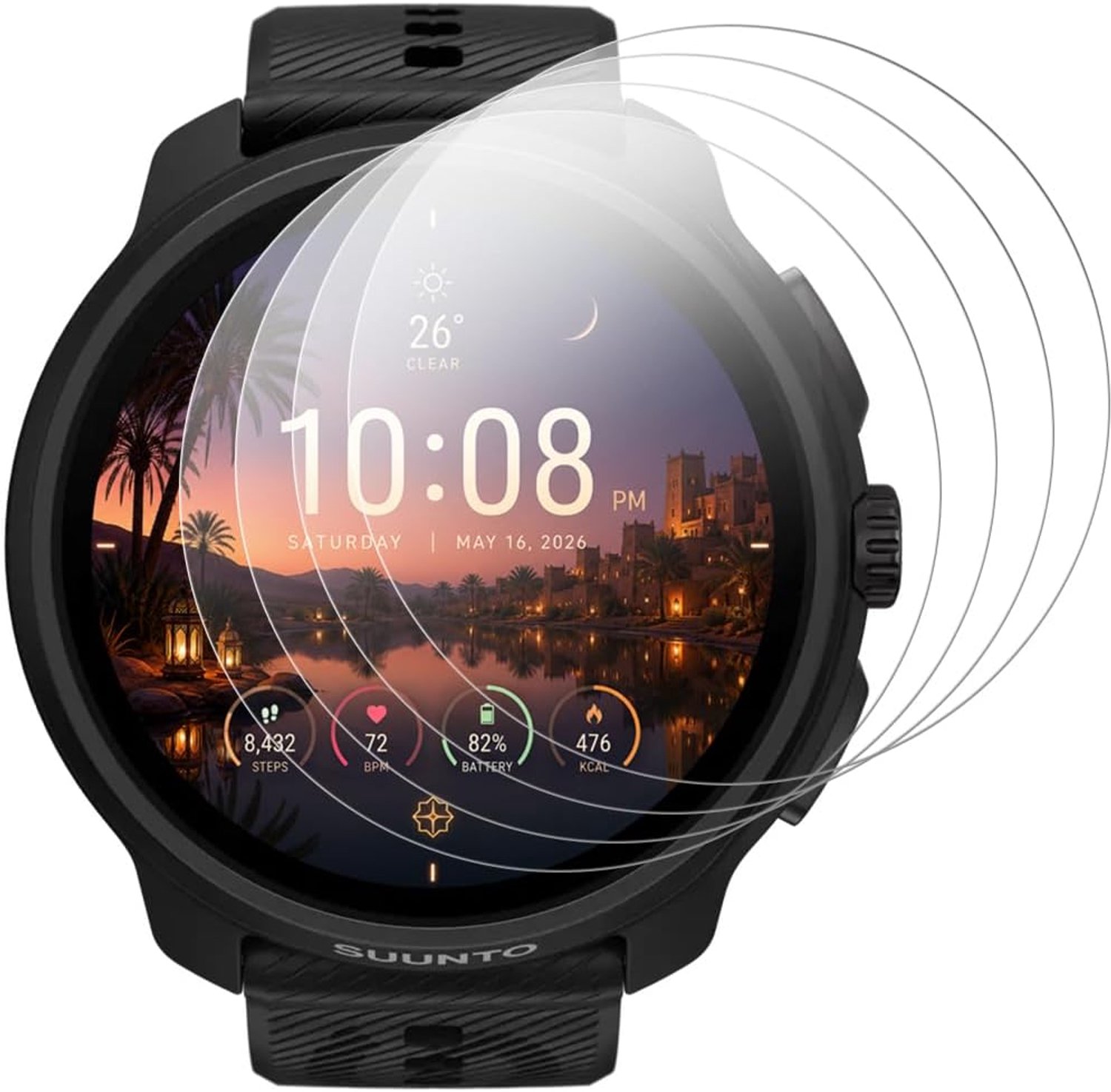 Panzer Schutz Glas für SUUNTO RUN, 4 Stück Handy Schutzfolie[Anti-Kratzen][Sans Bulless][9H Härte] Folie - ShopVlot
