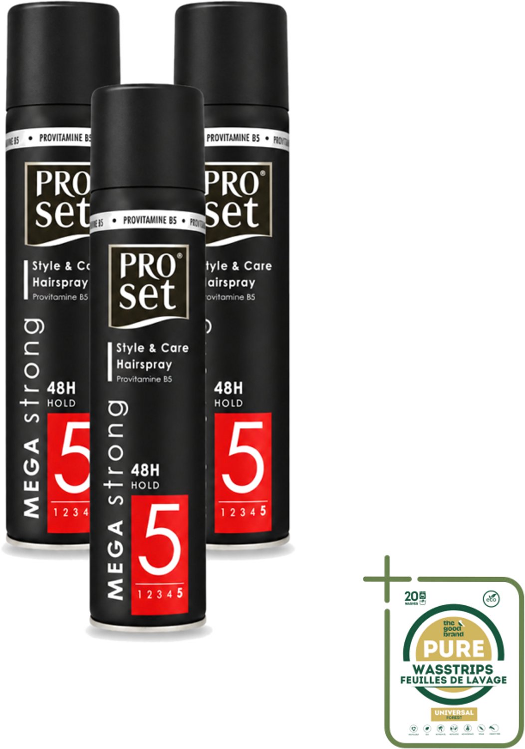 3 x Proset - Haarspray - Mega Strong - 48 uur Werking - 300 ml - Haarspray - Mega Strong - 48 Uur - Langdurige Fixatie - Extra Volume