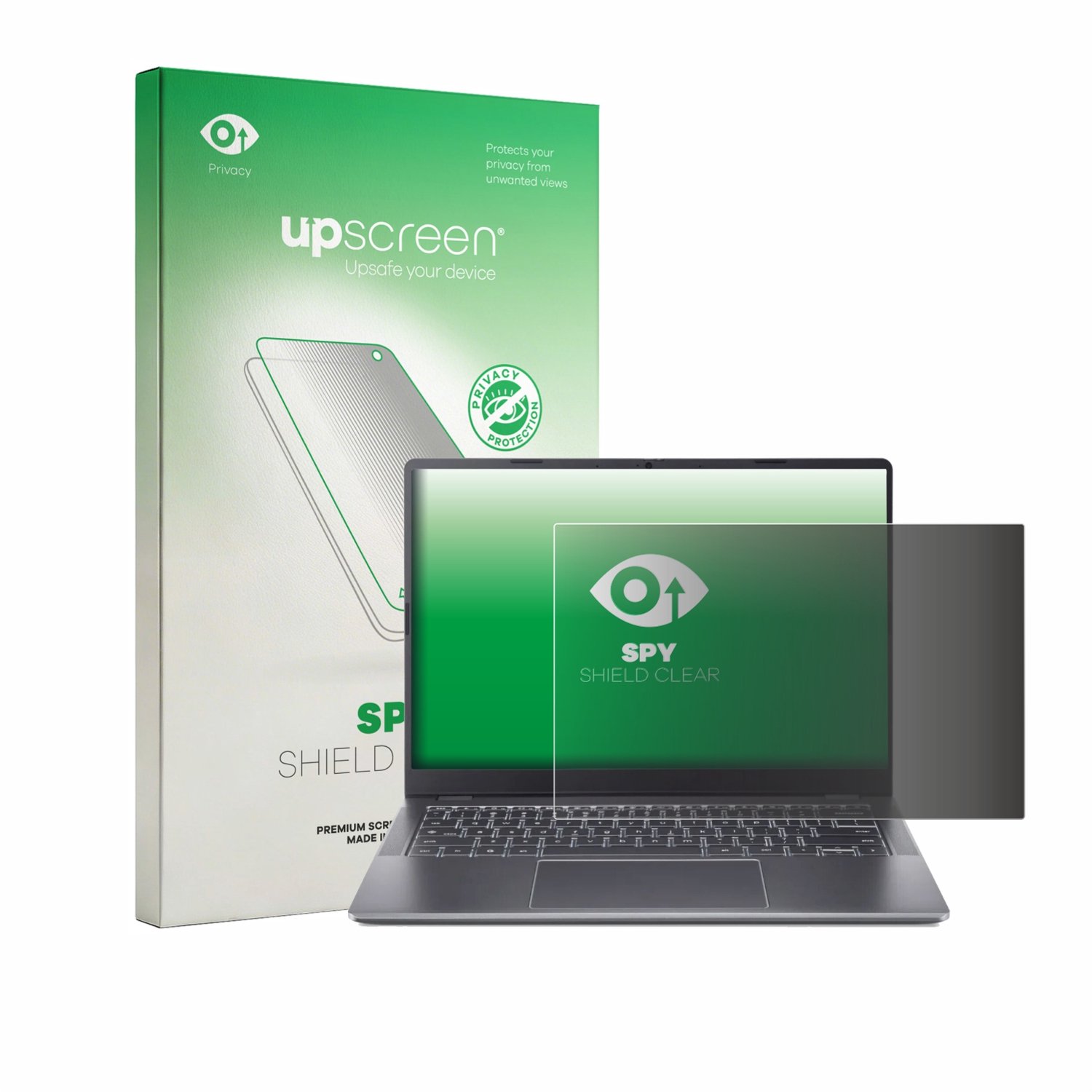 upscreen - privacy screenprotector voor Acer Chromebook Plus Enterprise 514 - Folie Beschermfolie Blauwlichtfilter