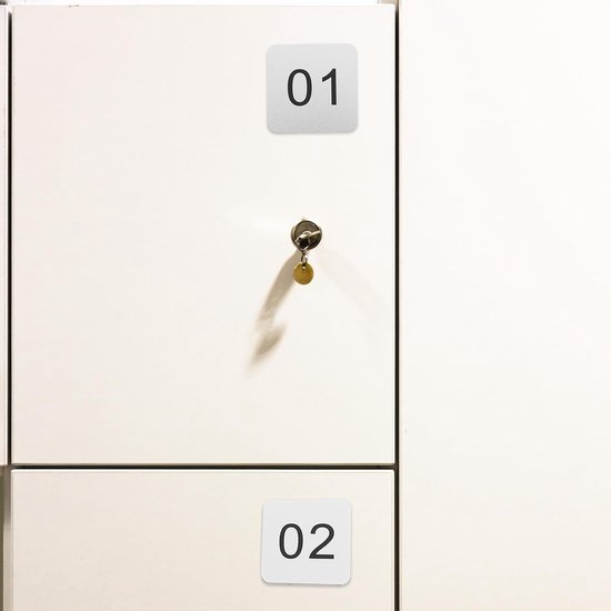 20 Stuks Delige Zelfklevende Acryl Cijferstickers Vierkante Nummers voor Deuren Kluisjes Kasten Heldere Duurzame Huisnummerlabels voor Kantoor School Thuisgebruik — afbeelding 2