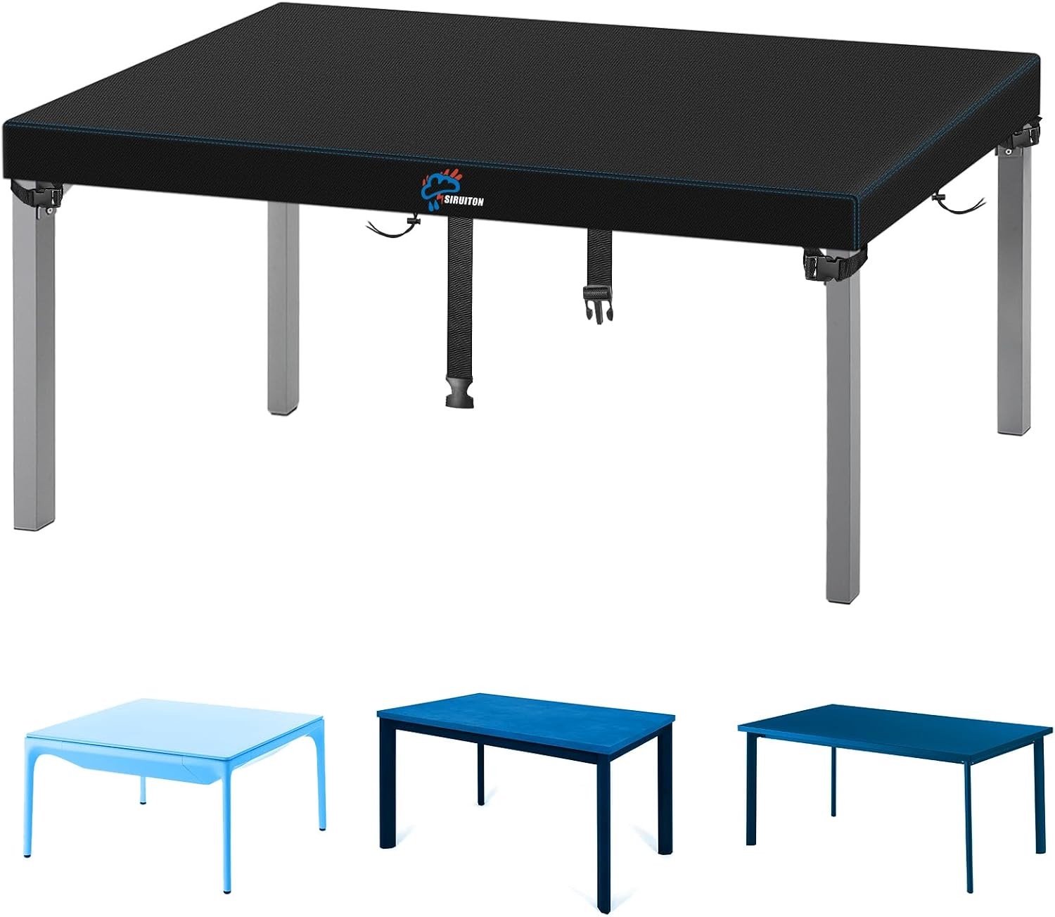 Tuinstoel Tafelhoes Zwart 220 x 100 x 15 cm - 520D Oxford Stof, Winddicht, Waterdicht, Geschikt voor Binnen en Buiten Gebruik