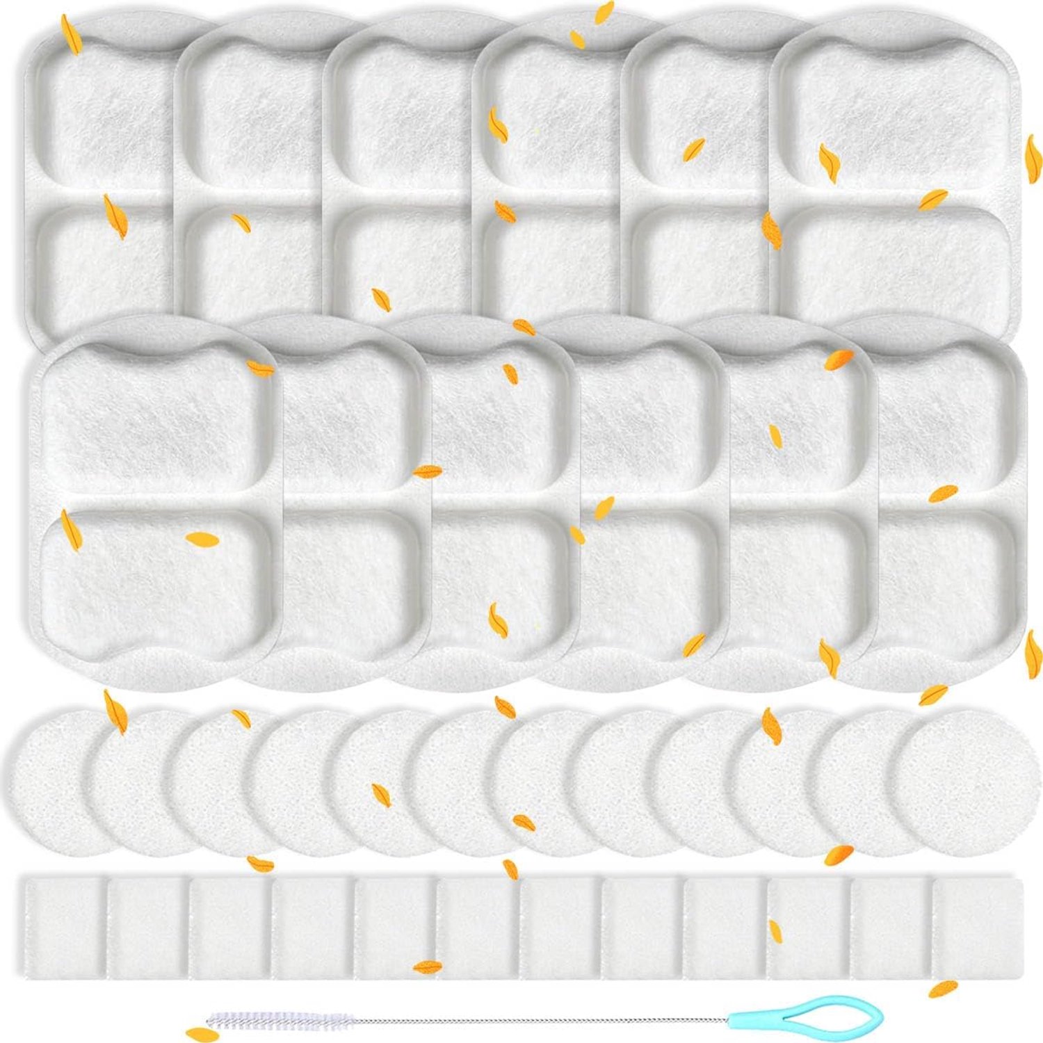 Set van 12 reservefilters voor Oneisall PWF-002 7 l meerlaagse filtratie elimineert vervuiling vervanging voor fontein PWF-002 12 ronde filterschijven