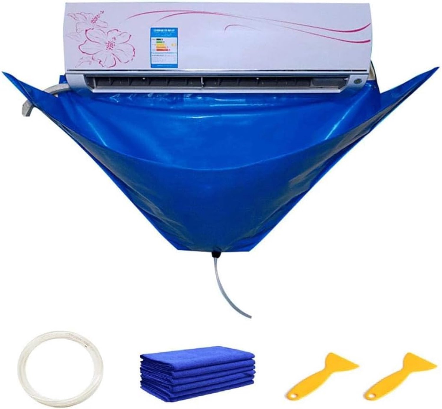 Reiniging van de airconditioning, bescherming tegen stof, afdekking voor het reinigen van de airconditioning, wandairconditioning, waterbuizen, beschermhoes voor thuis
