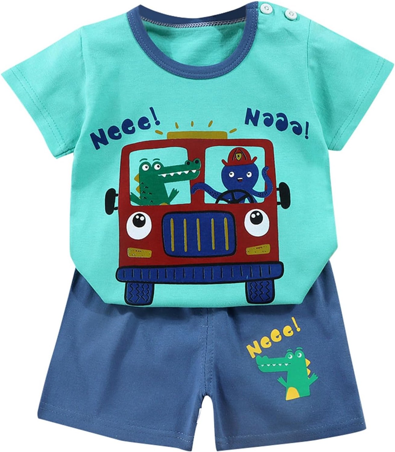 Générique Zomerset voor jongens en meisjes, T-shirt met korte mouwen, shorts met korte mouwen, tweedelige set