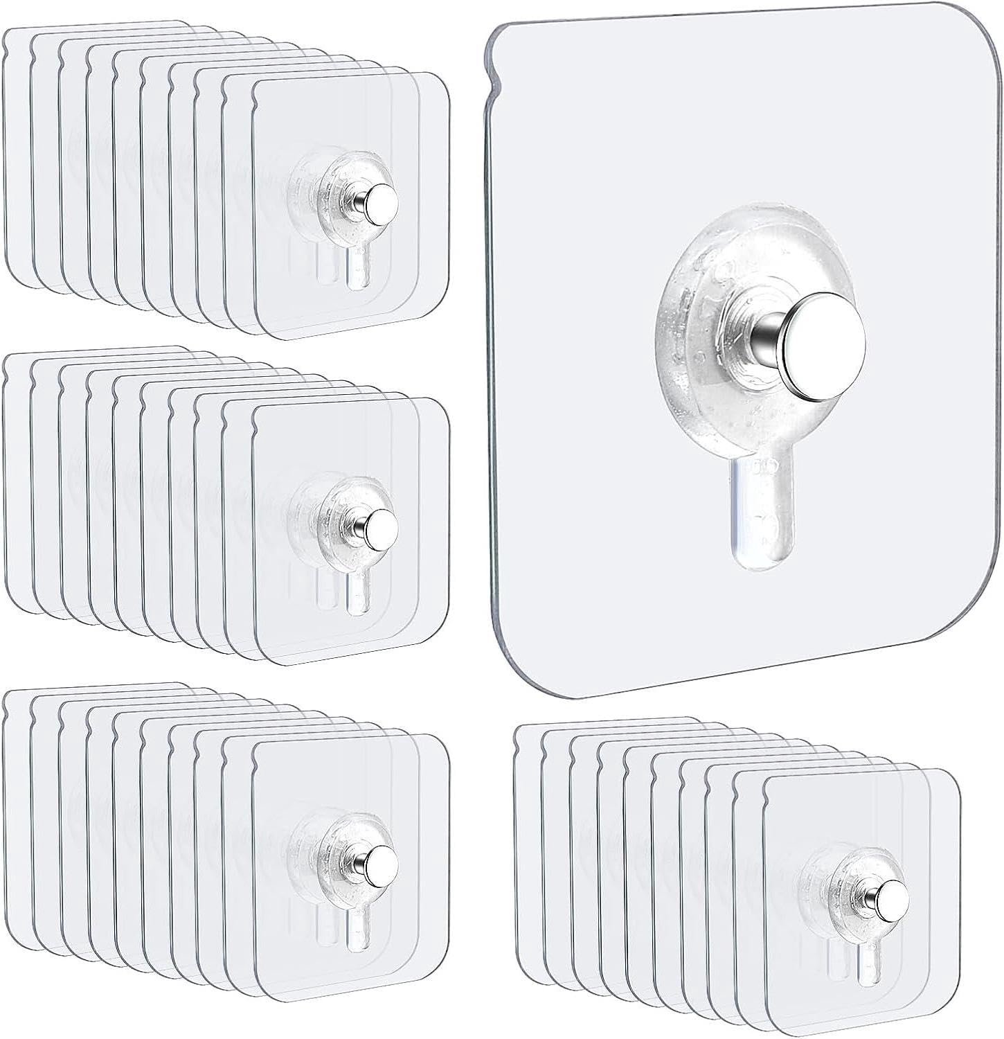 Pack of 20 photo hooks, self-adhesive, transparent, for hanging photos without drilling, adhesive hooks, picture - ShopVlot