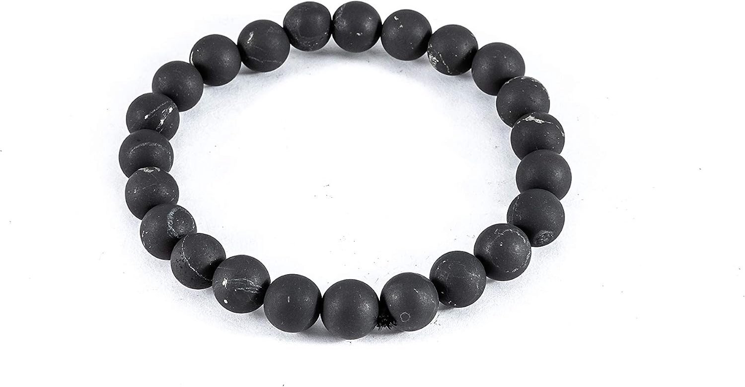 SN NATURSTEIN UG - Shungite"Galaxie" armband ongepolijst | Edelsteen uit Karelië