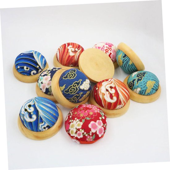 2 Stuks Magnetische Pin Kussen Pols Kussens Japanse Pin Houder Naaien Houders Bamboe Tip Pad Basis Zak Handleiding 7C Vilten Kussen — afbeelding 3