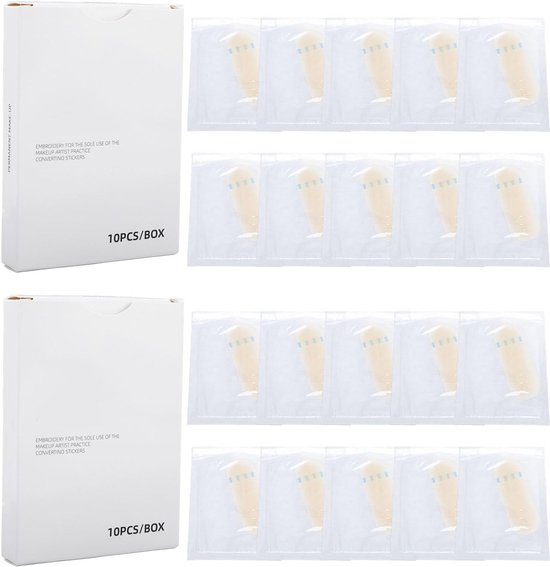 20 Stuks Silicone Wenkbrauw Transfer Stickers, Oefeninstrument voor — afbeelding 4