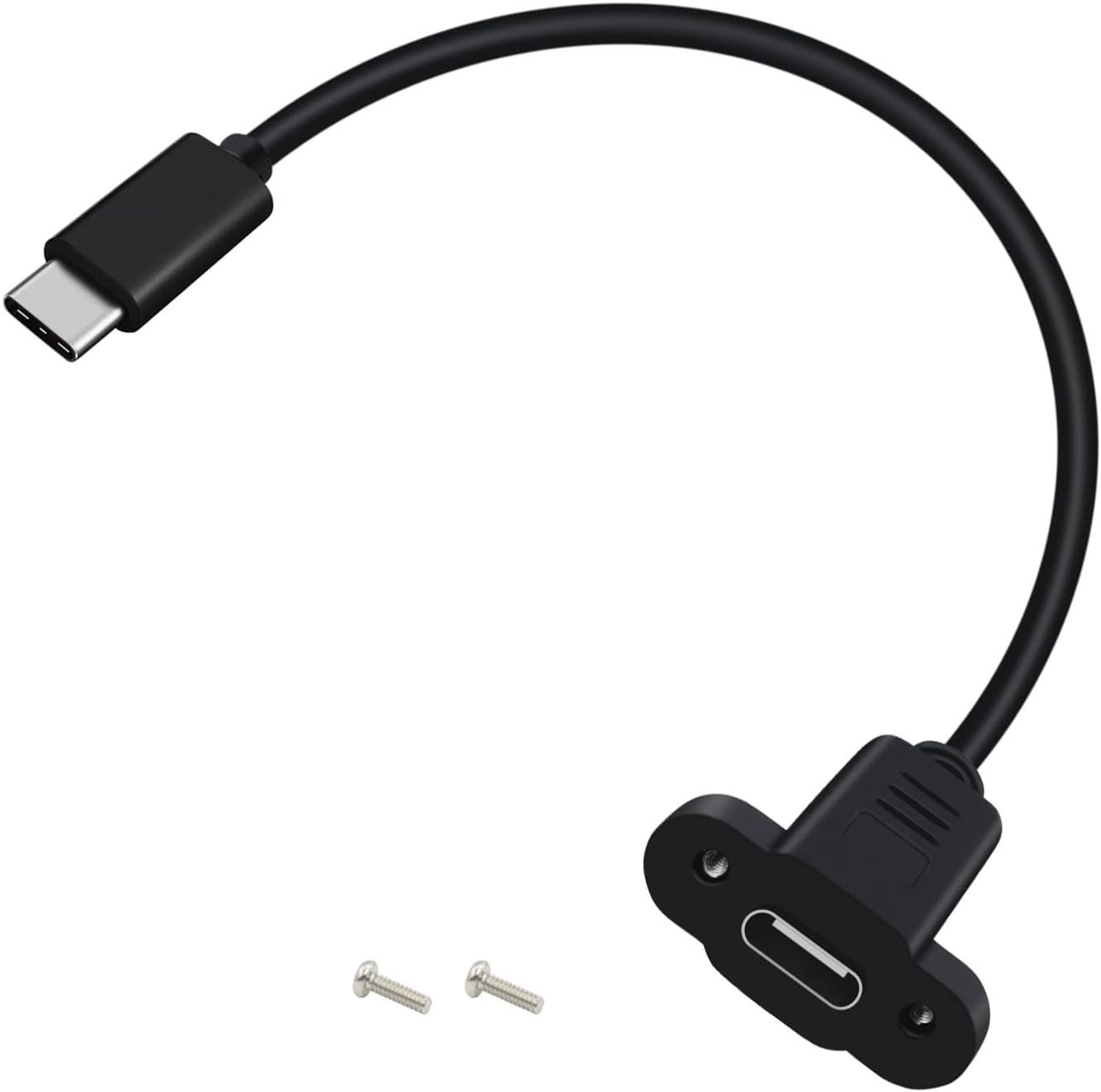 USB C Verlengkabel 20Gbit/s USB C Mannelijk Vrouwelijk 240W Kabel Type C Snel Opladen voor Paneelmontage voor Laptop, Tablet en Smartphone, Harde Schijf (0.3 m/1 voet)