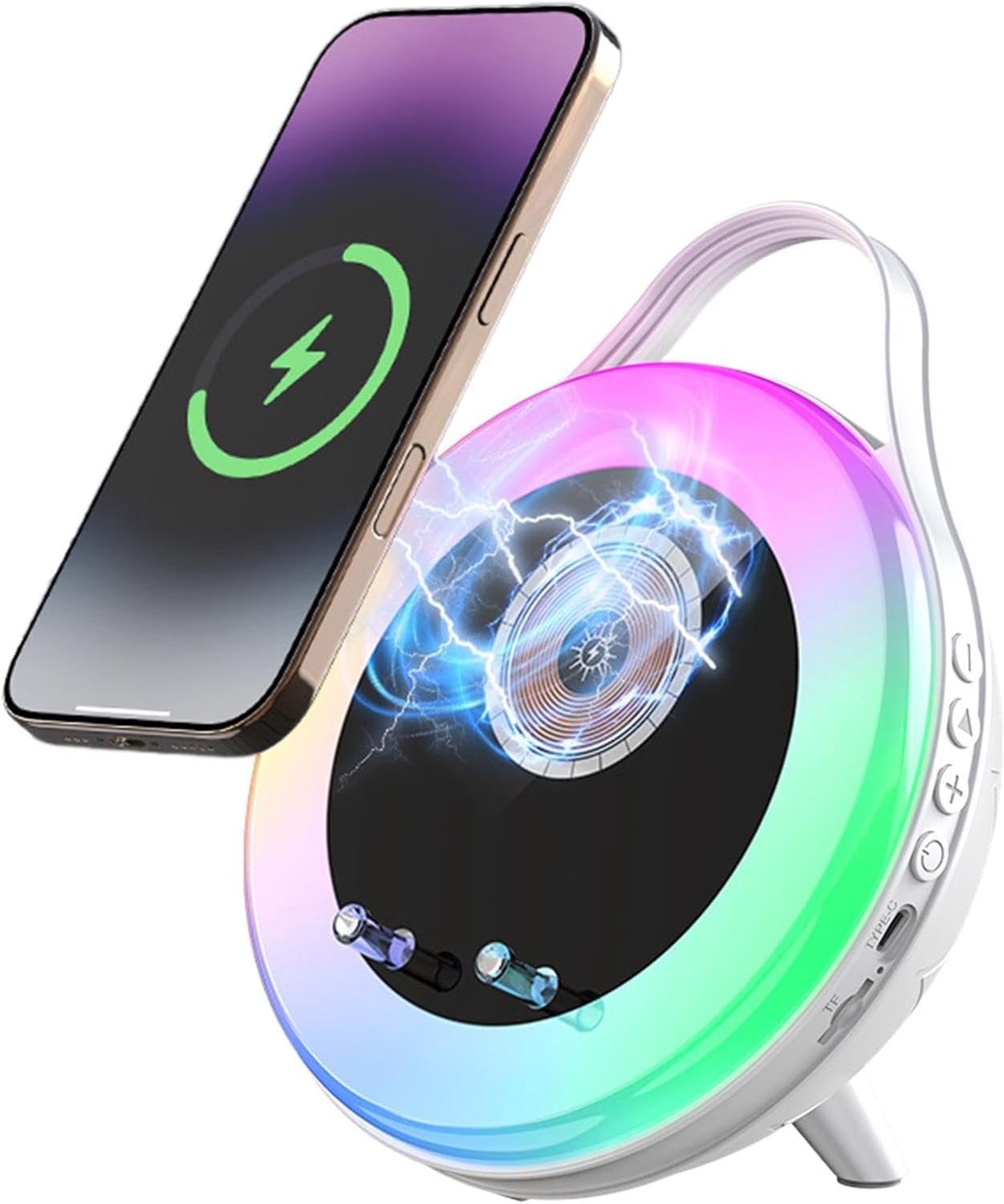 Draadloze Inductie Luidspreker Standaard Smartphone RGB Sensor Audio Houder