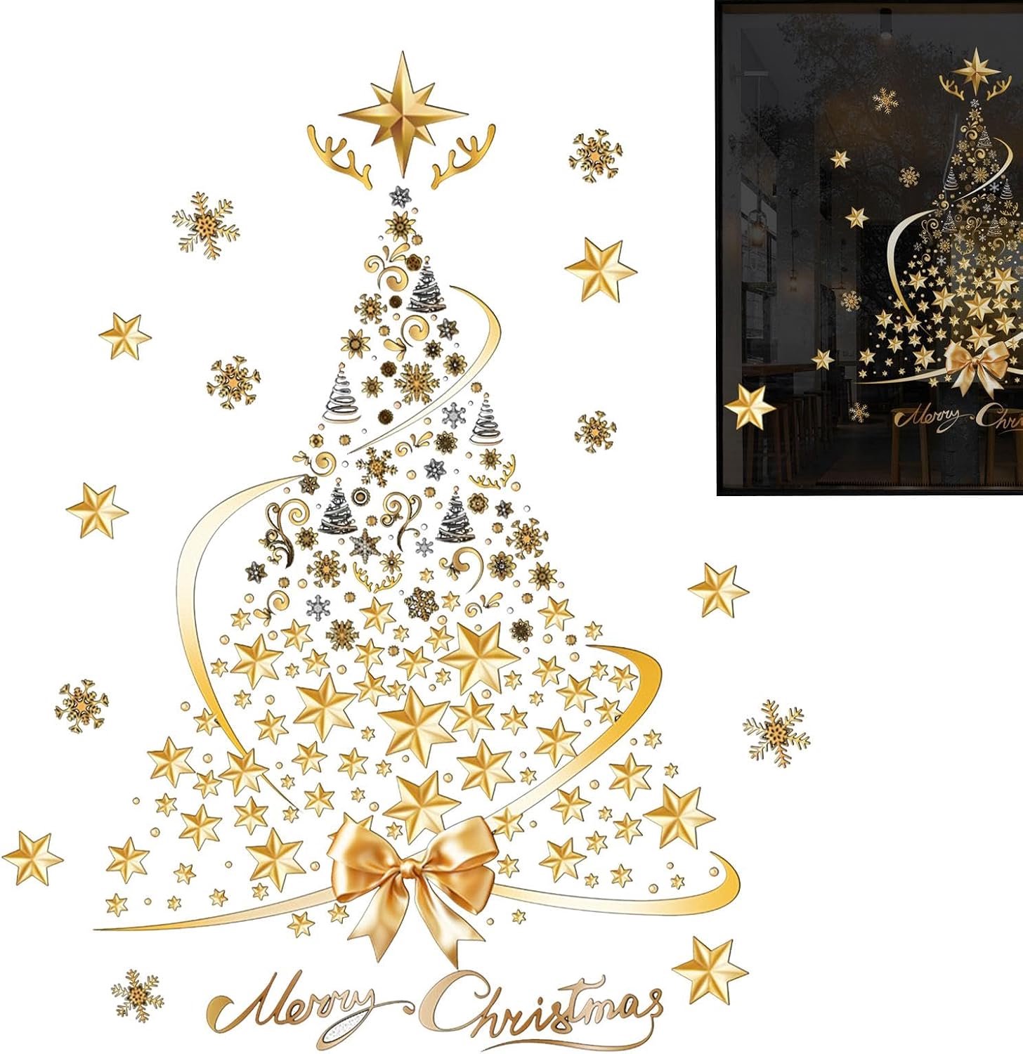 Winter Raamstickers Herbruikbare Kerstfeestdecoratie