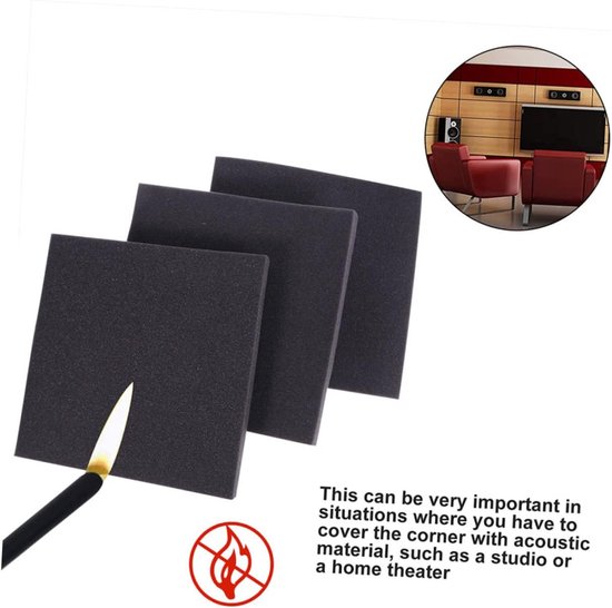 6 Stuks Bescherming bord isolatie geluid bewijs proofing eierkist schuim vulling akoestisch paneel eierkist kussen dempende pad bekledingsschuimen katoen Black — afbeelding 5