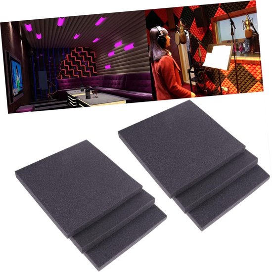 6 Stuks Bescherming bord isolatie geluid bewijs proofing eierkist schuim vulling akoestisch paneel eierkist kussen dempende pad bekledingsschuimen katoen Black — afbeelding 2